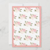 Save The Date Fleurs roses romantiques Mariage de script (Dos)