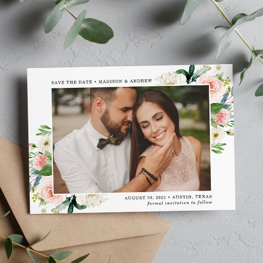 Save The Date Fleurs Rosissantes Photo