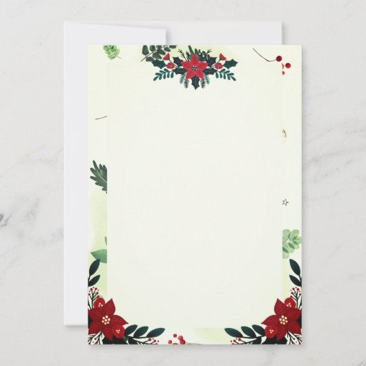 Save The Date Fleurs rouges Fruits Boissons Noël Fête (Dos)