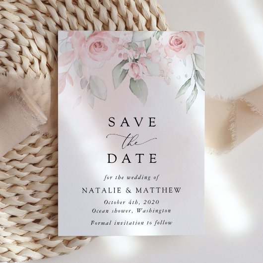 Save The Date Fleurs rousses, Fleurs roses, Boho, Mariage