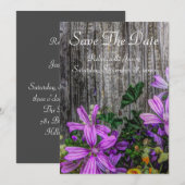 Save The Date Fleurs rustiques De Pays Sur La Barne (Devant / Derrière)