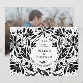 Save The Date Fleurs rustiques découpées en papier (Devant / Derrière)