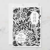 Save The Date Fleurs rustiques découpées en papier (Devant)