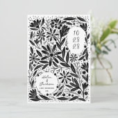 Save The Date Fleurs rustiques découpées en papier (Debout devant)