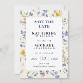 Save The Date Fleurs sauvages aquarelle prairie Mariage (Devant)