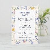 Save The Date Fleurs sauvages aquarelle prairie Mariage (Debout devant)