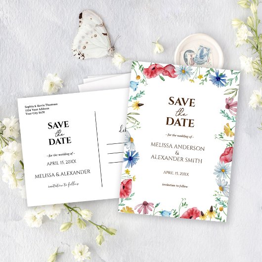 Save The Date Fleurs sauvages Boho