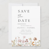 Save The Date Fleurs sauvages Boho Enregistrer la date minimalis (Devant)