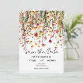 Save The Date Fleurs sauvages botaniques chics (Debout devant)