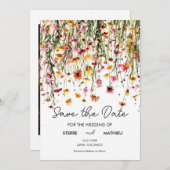 Save The Date Fleurs sauvages botaniques chics (Devant / Derrière)
