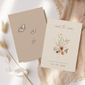 Save The Date Fleurs sauvages Brown rustiques et Mariage de papi