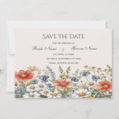 Save The Date Fleurs sauvages Colorés Enregistrer La Date (Devant)
