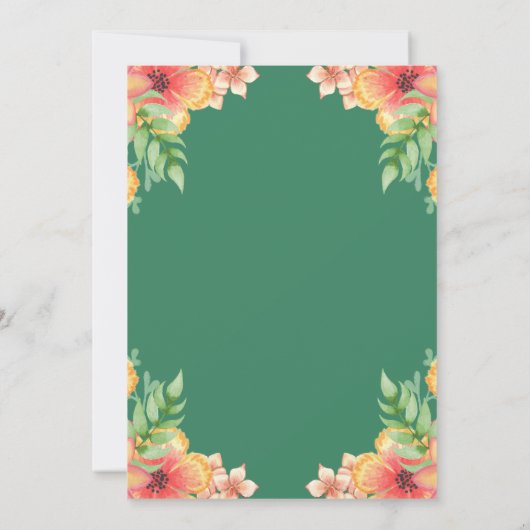 Save The Date Fleurs sauvages d'aquarelle Cadre Floral Mariage d (Dos)