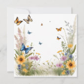 Save The Date Fleurs sauvages D'Aquarelle Et Papillons, (Dos)