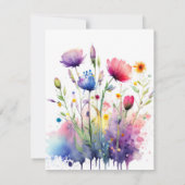 Save The Date Fleurs sauvages d'aquarelle mariage Enregistrer la (Dos)