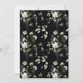 Save The Date Fleurs sauvages de minuit | Géométrique noire (Dos)