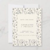 Save The Date Fleurs sauvages délicates motif sans couture maria (Devant)