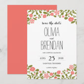 Save The Date Fleurs Sauvages en Fleur | Réservez la Date (Devant / Derrière)