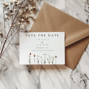 Save The Date Fleurs sauvages Enregistrer la date