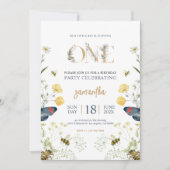 Save The Date Fleurs sauvages et abeilles Anniversaire Invitatio (Devant)