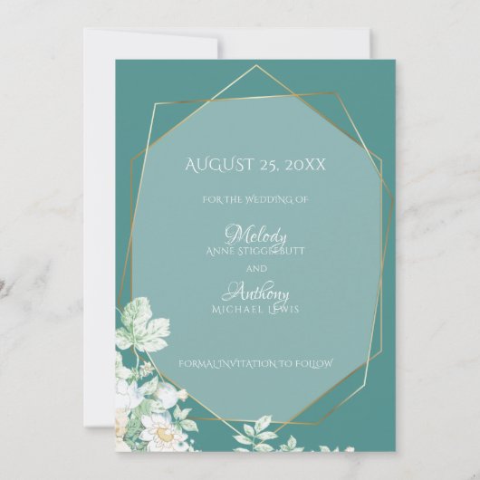 Save the date | Fleurs sauvages et baies géométriq (Dos)