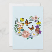 Save The Date Fleurs sauvages Floral Blue Champhrooms Mariage (Dos)