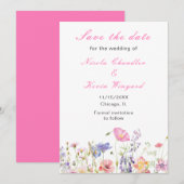 Save The Date Fleurs sauvages Floral de printemps  (Devant / Derrière)