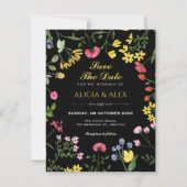 Save The Date Fleurs sauvages noires (Devant)