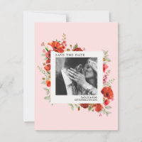 Fleurs sauvages Pavot rose Mariage Photo Enregistr