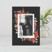 Save The Date Fleurs sauvages Photo de mariage sombre Enregistre (Debout devant)