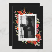 Save The Date Fleurs sauvages Photo de mariage sombre Enregistre (Devant / Derrière)