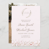 Save The Date Fleurs sauvages rustiques avec photo florale bohèm (Devant / Derrière)