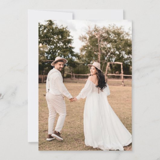 Save The Date Fleurs sauvages rustiques avec photo florale boho (Dos)