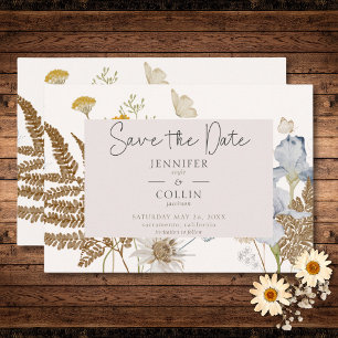 Save The Date Fleurs sauvages sur Mariage Cream