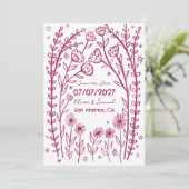 Save The Date Fleurs sauvages Vignes Mariage Enregistrer la date (Debout devant)