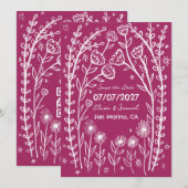 Save The Date Fleurs sauvages Vignes Mariage Enregistrer la date (Devant / Derrière)