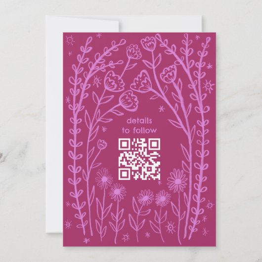 Save The Date Fleurs sauvages Vignes Mariage Enregistrer la date (Dos)