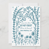 Save The Date Fleurs Sauvages Vines Mariage Enregistrer la Date (Devant)