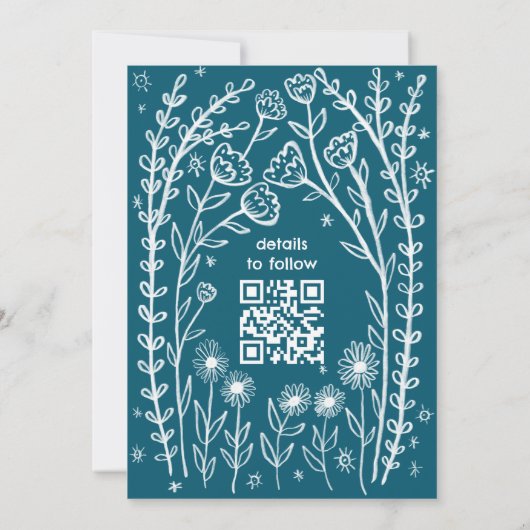 Save The Date Fleurs Sauvages Vines Mariage Enregistrer la Date (Dos)