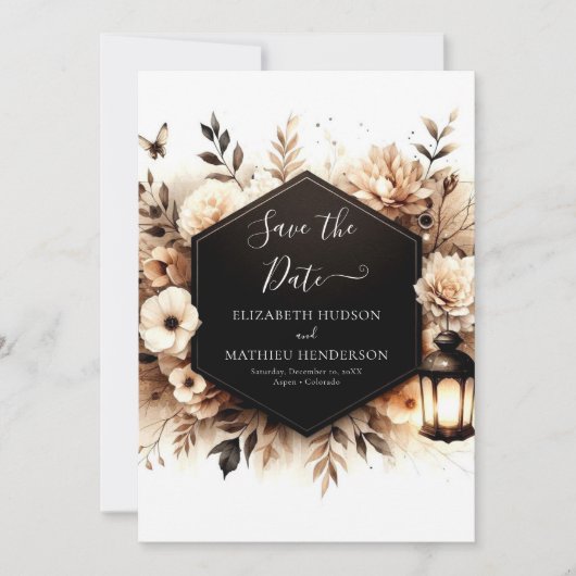 Save The Date Fleurs simples Mariage rustique (Devant)