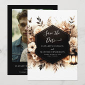 Save The Date Fleurs simples Mariage rustique (Devant / Derrière)