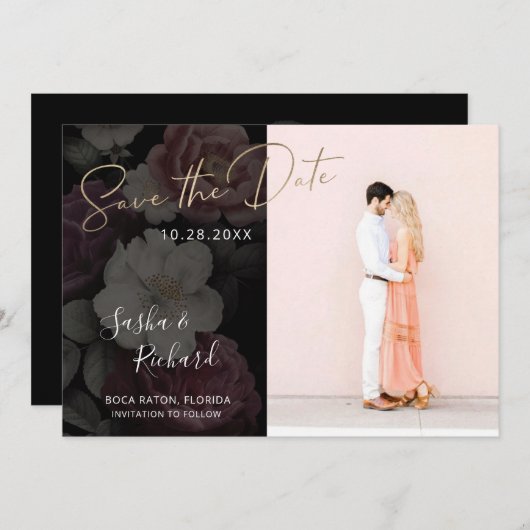 Save The Date Fleurs Sombres (Devant / Derrière)