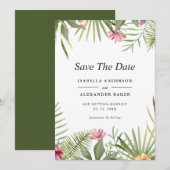Save The Date Fleurs tropicales (Devant / Derrière)