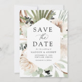 Save The Date Fleurs tropicales neutres Boho (Devant)