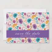 Save The Date Fleurs turquoises de prairie de printemps jaune vi (Dos)