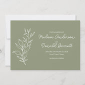 Save The Date Fleurs Vert Sauge Boho Enregistrez La Date (Dos)