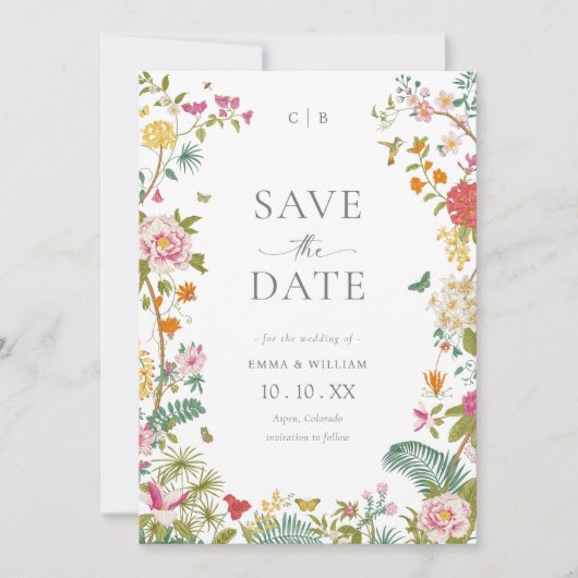 Save The Date Fleurs Vintage (Devant)