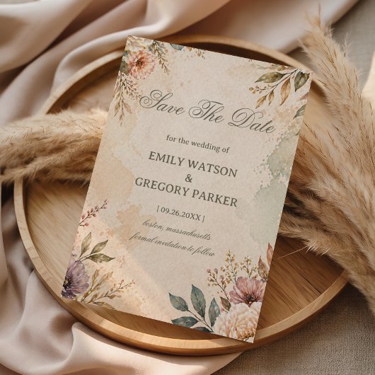 Save The Date Fleurs Vintage Douces