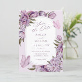 Save The Date Fleurs violettes fleurissent  (Debout devant)