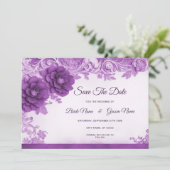 Save The Date Fleurs violettes Flore Économisez La Date (Debout devant)